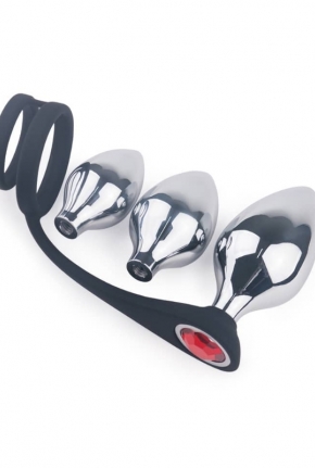 S-Hande Metal Anal Plug Seti ve Penis Halkas
